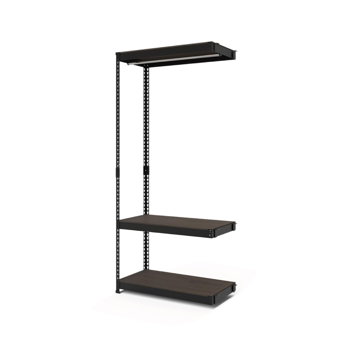 Rakuten - メタル&ウッドラック(Metal&Wood Rack) メタル&ウッドラック専用 連結ハンガーラック 【高さ180cm シェルフ・ハンガーラック用】 L字型設置可能 棚板リバーシブル 組立品 ブラック 黒 MK-AC83HBK