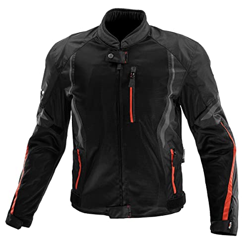 Rakuten - [Komine] バイク用 JK-1463 プロテクトハーフメッシュジャケット 07-1463 メンズ BlackRed S