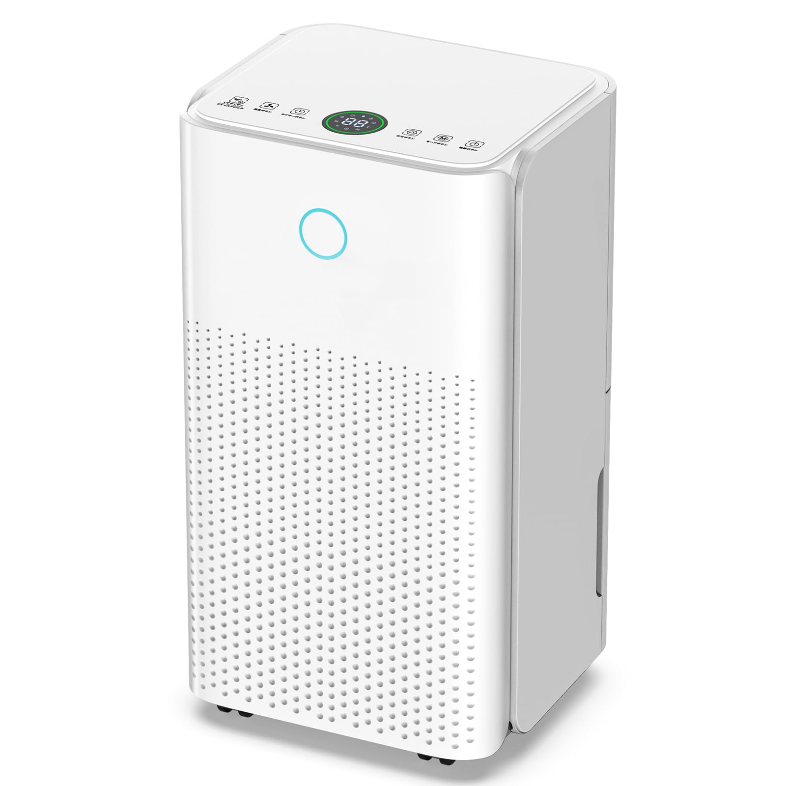 Rakuten - MoKo 除湿機 コンプレッサー式 衣類乾燥除湿器 小型 最大12L強力除湿 湿気&梅雨対策 静音 省電 部屋干し 消臭 スマート自動除湿 満水自動停止 連続除湿可能 切りタイマー 睡眠モード キャスターつき 10年交換不要フィルター搭載 リビング/寝室/