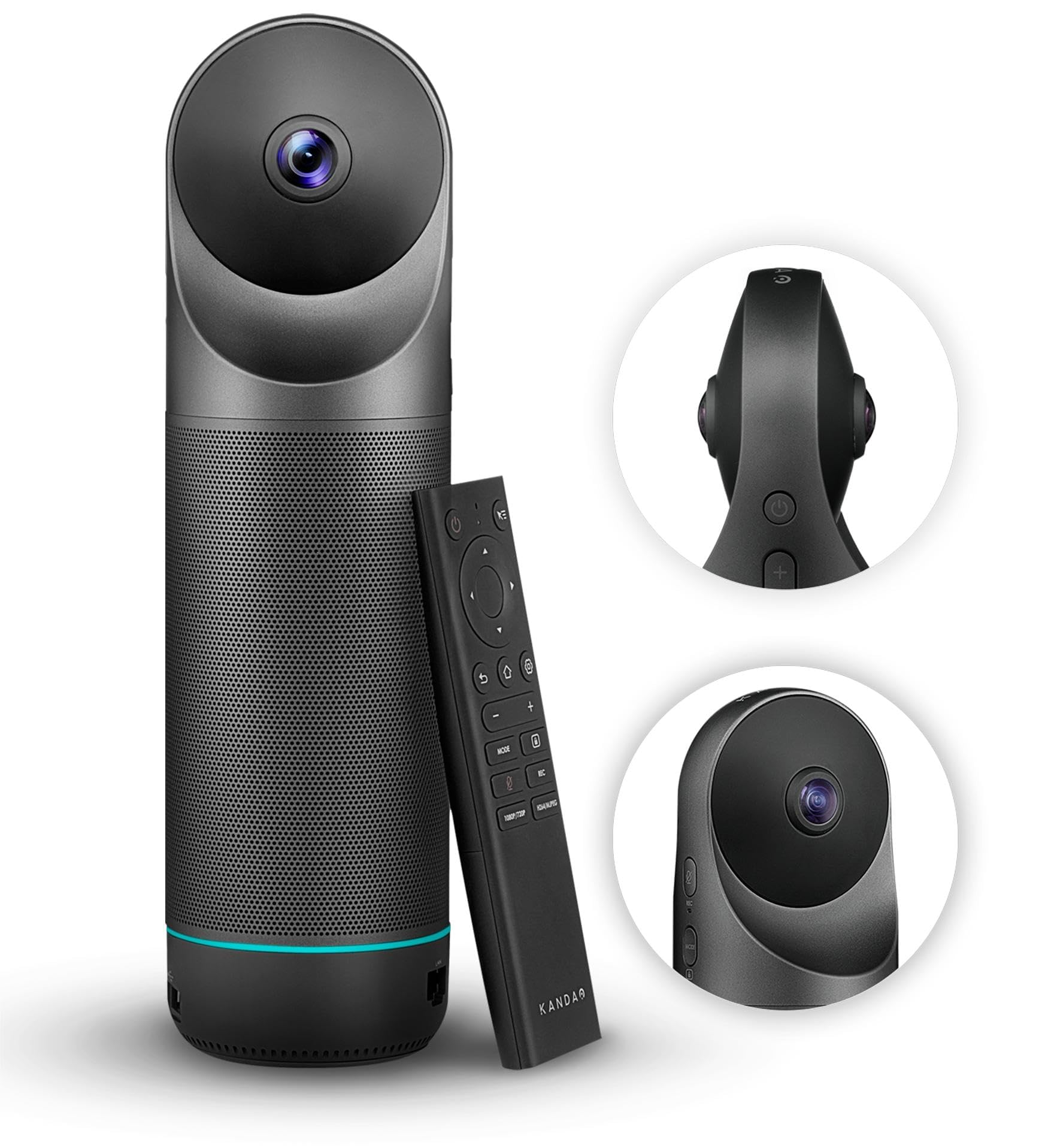 Kandao Meeting Pro webカメラ 会議用カメラ 360度 ウェブカメラ マイクスピーカー搭載一体型 超広角 4K画質 AIトラッキング 音声・顔認識 自動フォーカス 8倍ズーム機能8つのマイク 半径5.5m 集音マイク ノイズキャンセリン