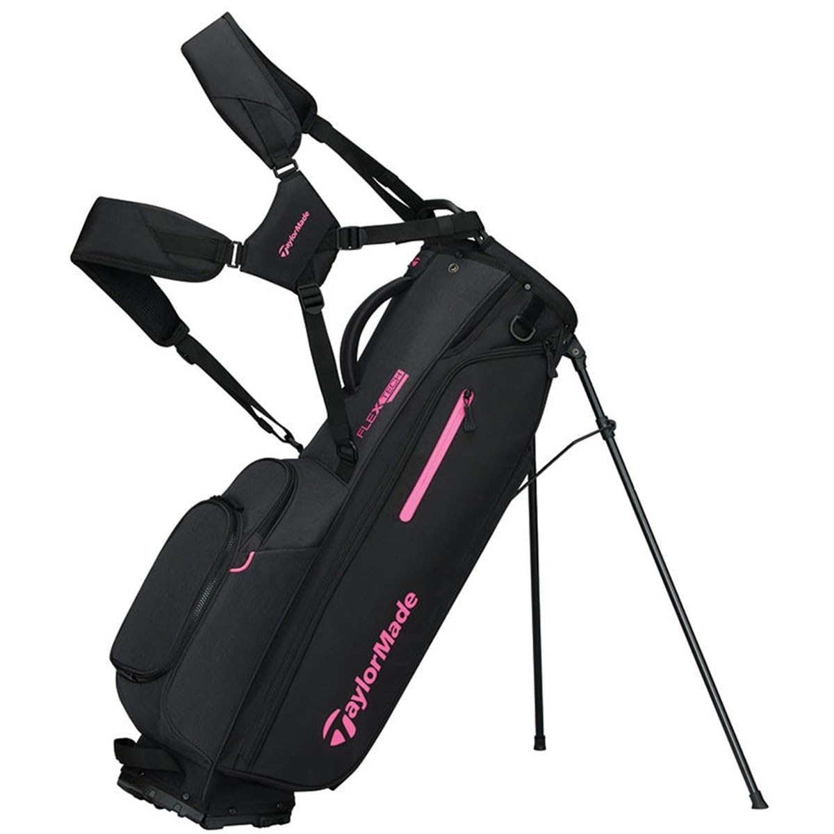 TAYLORMADE GOLF(テーラーメイドゴルフ) フレックステック スタンドバッグ ブラック/ネオン ピンク メンズ キャディバッグ JE941 26SS