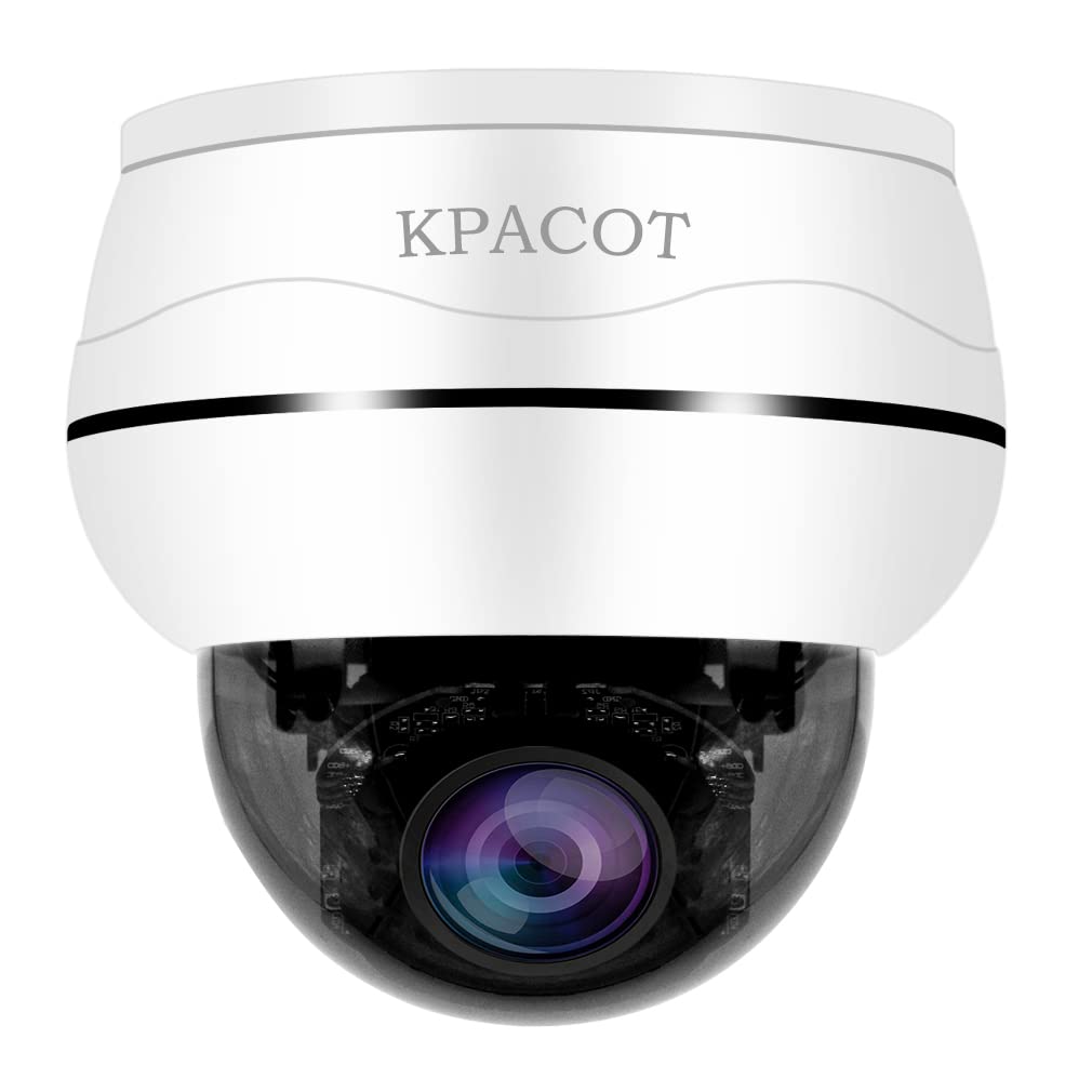 Rakuten - 【光学10倍ズーム・自動追跡・双方向通話 】KPACOT 防犯カメラ 屋外 監視カメラ 屋外 ipカメラ 500万画素 AI人体検知 ドーム型防犯カメラ poe ネットワークカメラ 動体検知 360°広角撮影 上下左右回転 PTZ カメラ 遠隔監視 赤外線