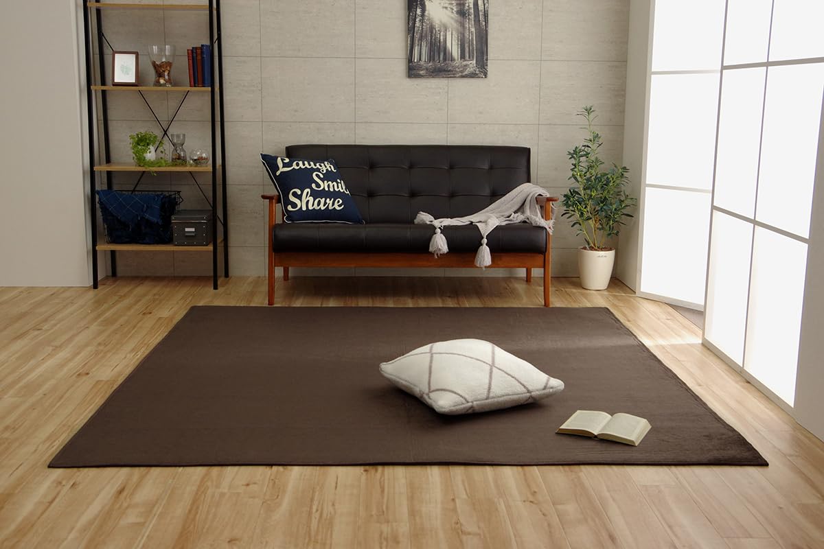 Rakuten - イケヒコ ラグ カーペット 洗える 撥水 モデルノ ブラウン 約200×300cm 無地 シェニール シンプル 滑りにくい ＃1292340066602