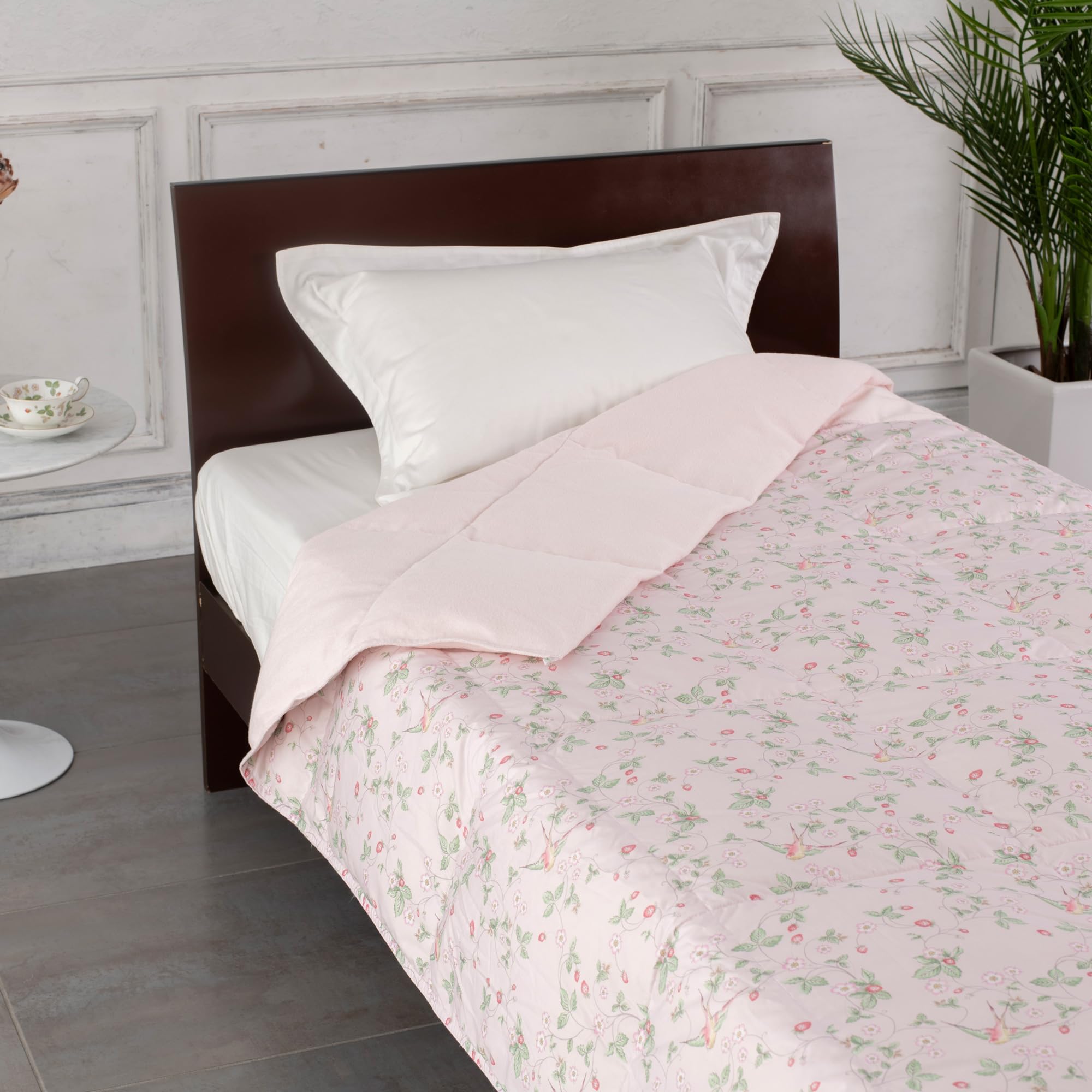 nishikawa 【 西川 】 ウェッジウッド 羽毛 肌掛け布団 ダウンケット セミダブル 洗える ホワイトダックダウン70％ ふんわり 日本製 ピンク KE13001901