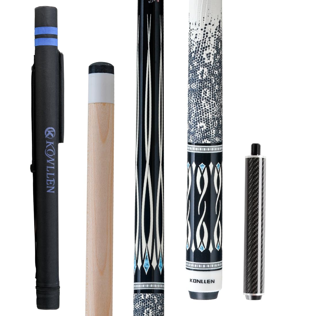 KONLLEN 풀 큐 스틱 147cm 당구 큐 스틱 10.5mm, 11.5mm, 12.5mm 큐 헤드 XTC 페룰 익스텐션 큐백