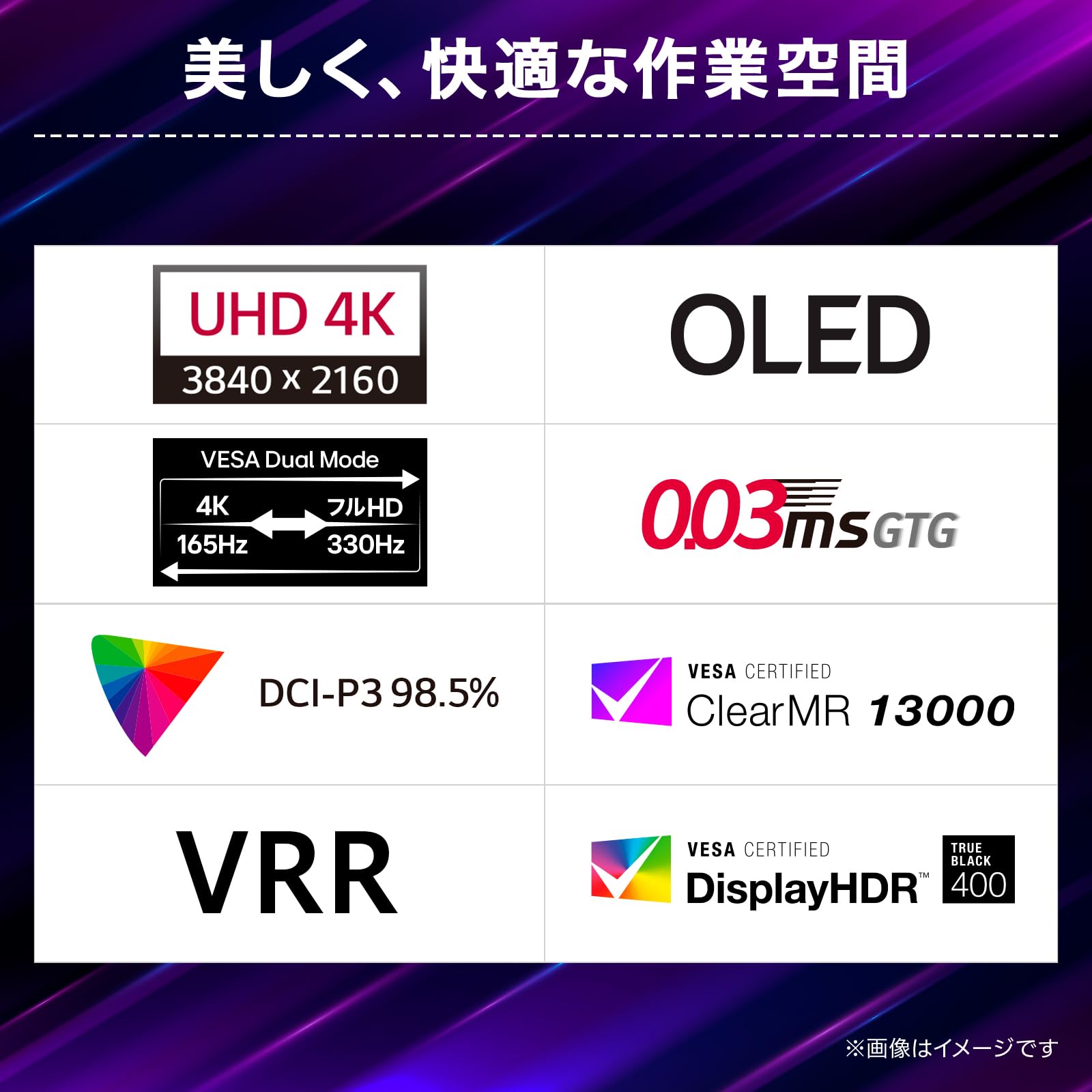 UltraGear OLED 31.5インチ 4K(3840×2160)@165Hz グレアパネル ゲーミングモニター サムネイル3