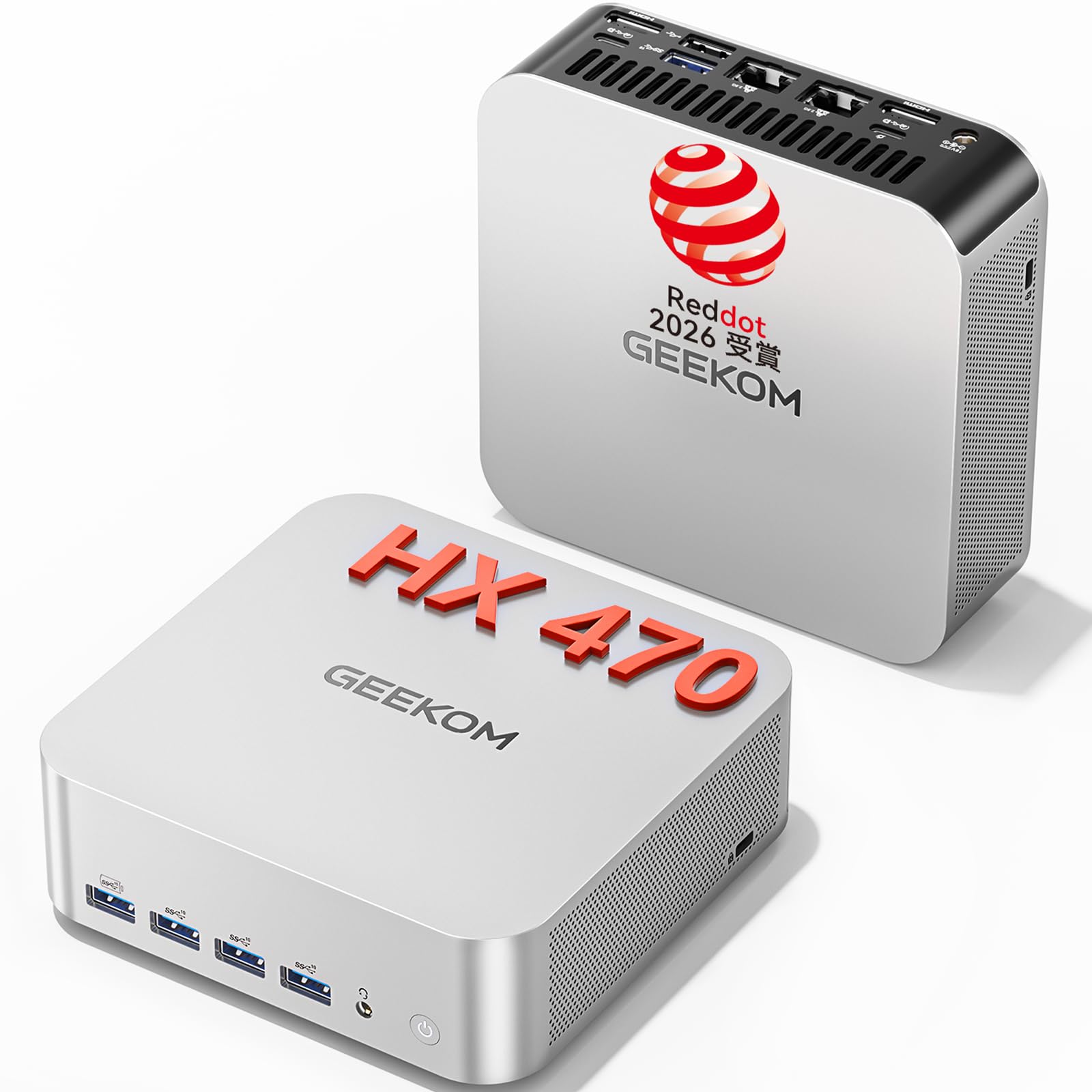 【2026新型・AI加速】GEEKOM A9 MAX AI ミニpc 世界最強のAMD Ryzen AI 9 HX 470搭載「128GB RAM+16TB SSD（最大拡張可能）」|4画面8K出力（USB4×2とHDMI2.1×2)|2.5G LAN×2