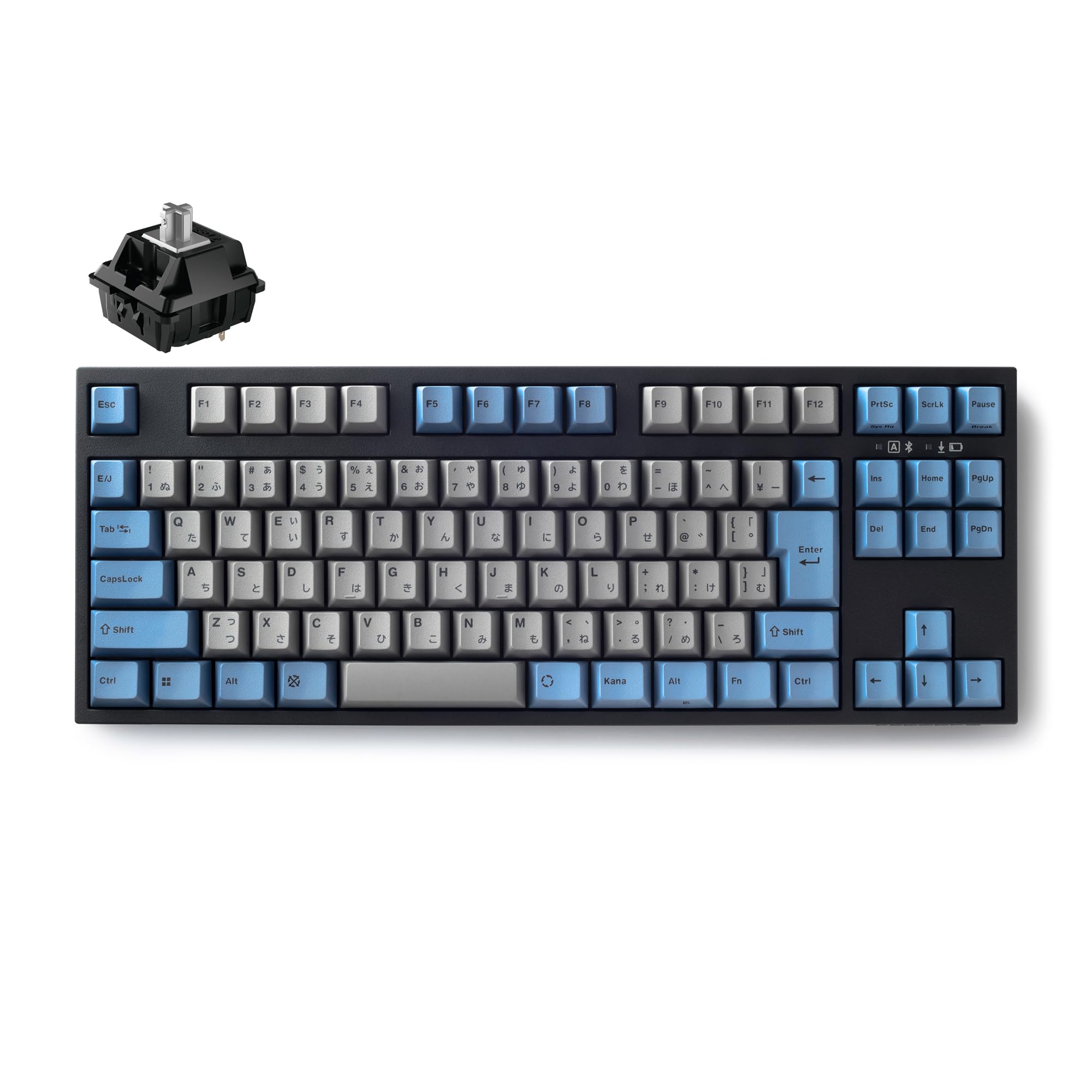 LEOPOLD レオポルド メカニカルキーボード FC750RBT GRAYBLUE Bluetooth接続 USB接続 日本語配列 かな有 テンキーレス 91キー スイッチホットスワップ Windows macOS 単4電池駆動 USB-C着脱式 Blu