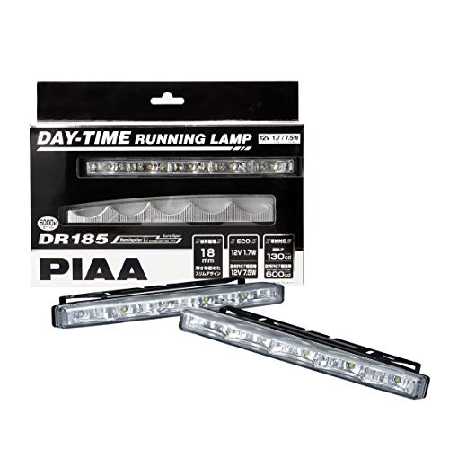 PIAA デイタイムランプ LED 薄型タイプ 6000K 130cd/600cd DR185 ※車検対応可 2個入 12V/1.7W 欧州R7 欧州R87規格対応 L-232