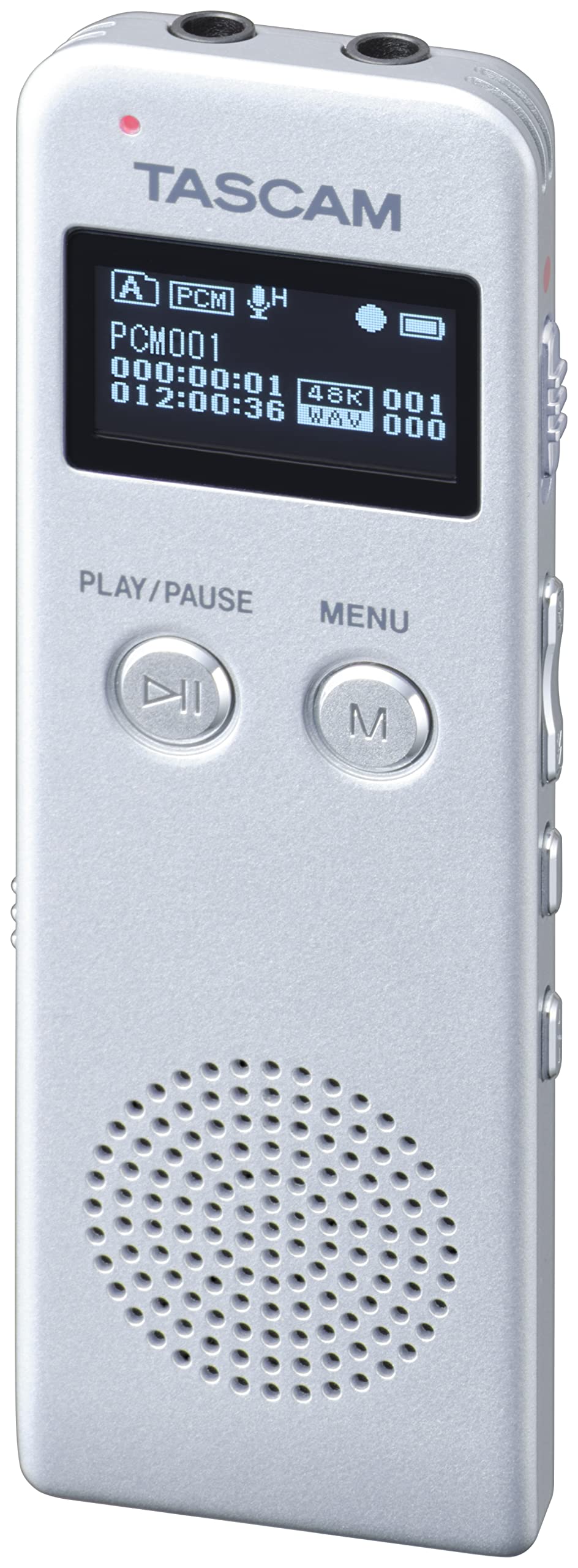 TASCAM(タスカム) VR-03-S ワイドFMラジオ搭載 ボイスレコーダー シルバー ICレコーダー 会議録音 議事録 ボイスメモ 備忘録 音楽プレーヤー 小型 日本メーカー スピーカー付