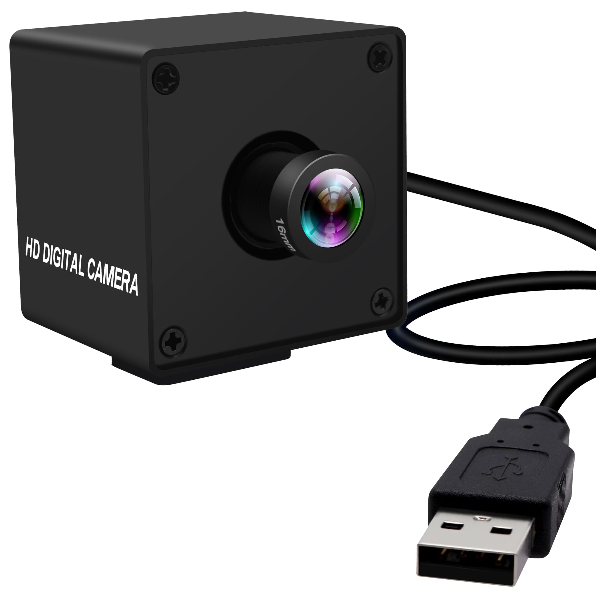 ELP 12MP USBカメラ 1080P@120fps 高速産業用セキュリティ 4K USBウェブカメラ 16mm狭視野角 M12レンズ 低照度 PCカメラ プラグアンドプレイ Linux Windows Mac OS対応