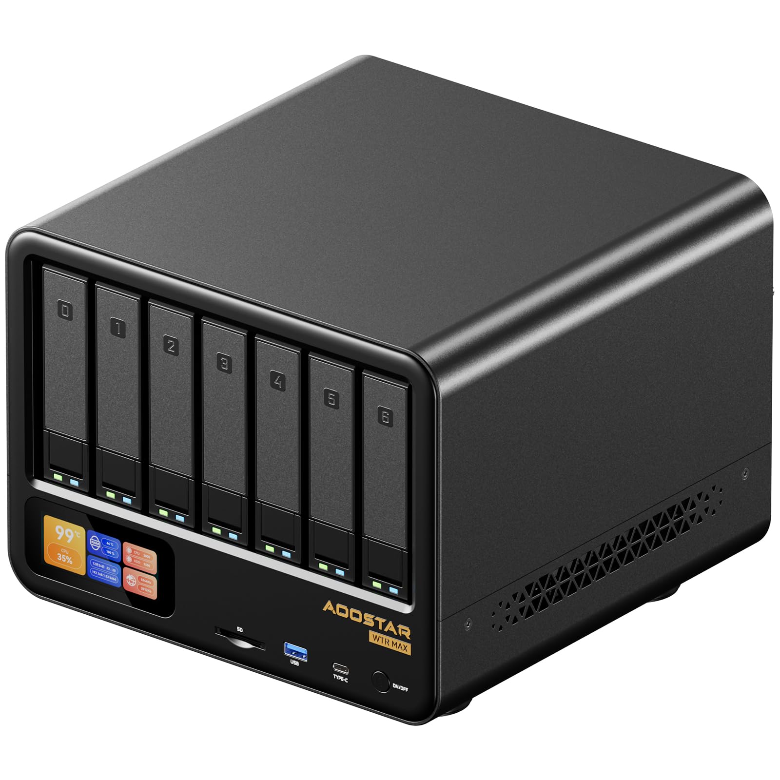 AOOSTAR WTR MAX 11 ベイ NAS ミニ PC / | AMD R7 PRO 8845HS 搭載ミニデスクトップ | Mini PC ある2.5/3.5 インチ SATA HDD 6 台 + M.2 2280 SSD 5 台対応 Oculi