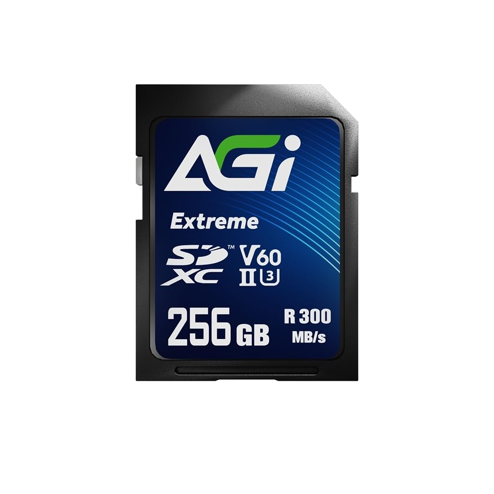 AGI SDカード 256GB V60 Extreme SDXC UHS-II U3 (読み込み・書き込み速度300/200MBs) SE238 メモリーカード 8K UHD SDXC デジタルカメラ 一眼レフカメラに対応