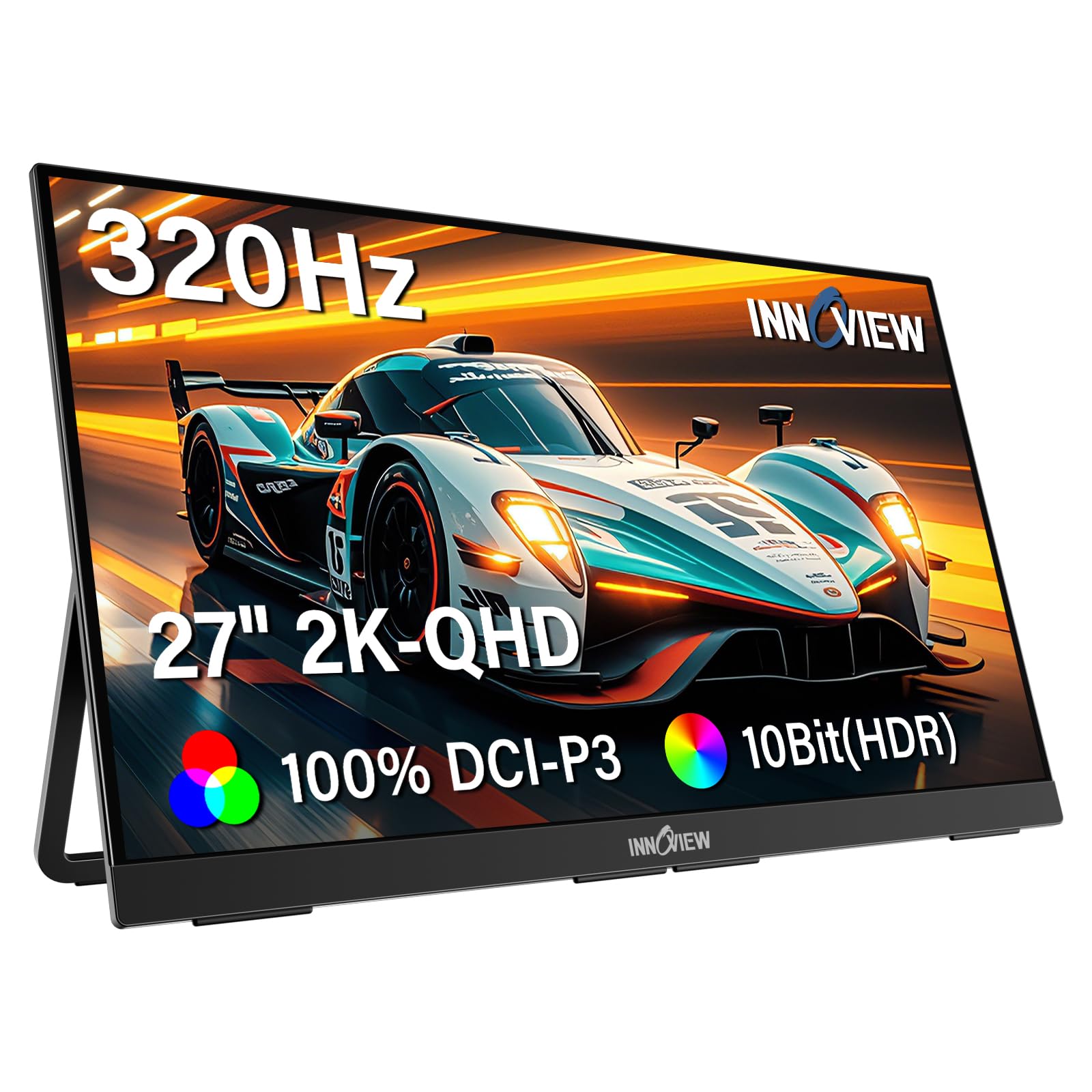 27インチ モニター InnoView ゲーミングモニター 2K 320Hz モバイルモニター QHD（2560*1440） モバイルディスプレイ 100%sRGB 大画面 ポータブルモニター 非光沢IPS液晶パネル HDRモード FreeSync/ブルー