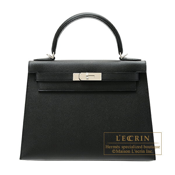 ケリー エルメス　ケリー28/外縫い　ブラック　ヴォーエプソン　シルバー金具　HERMES　Kelly bag 28　Sellier　Black　Epsom leather　Silver hardware