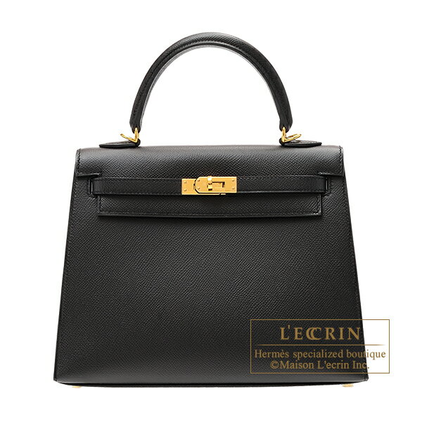 エルメス　ケリー25/外縫い　ブラック　ヴォーエプソン　ゴールド金具　HERMES　Kelly bag 25　Sellier　Black　Epsom leather　Gold hardware