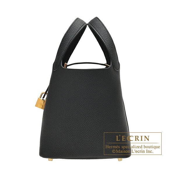 エルメス　ピコタンロック18/PM　ブラック　トリヨンクレマンス　ゴールド金具　HERMES　Picotin Lock bag 18/PM　Black　Clemence leather　Gold hardware