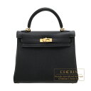 ケリー エルメス　ケリー25/内縫い　ブラック　トゴ　ゴールド金具　HERMES　Kelly bag 25　Retourne　Black　Togo leather　Gold hardware