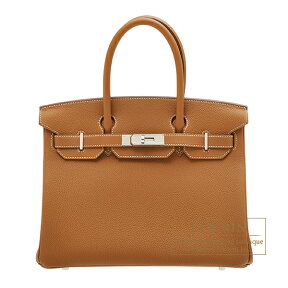 エルメス　バーキン30　ゴールド　トゴ　シルバー金具　HERMES　Birkin bag 30　Gold　Togo leather　Silver hardware