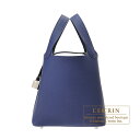 エルメス ピコタン バッグ（レディース） エルメス　ピコタンロック18/PM　ブルーサフィール　トリヨンモーリス　シルバー金具　HERMES　Picotin Lock bag 18/PM　Blue saphir　Maurice leather　Silver hardware