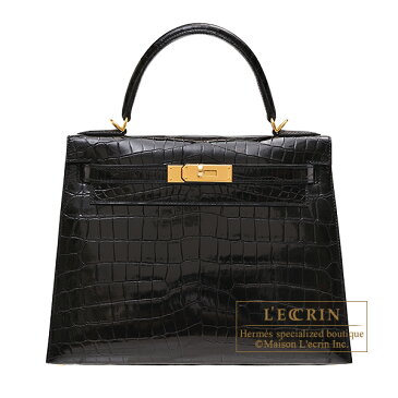 エルメス ケリー28/外縫い ブラック クロコダイル ニロティカス ゴールド金具 HERMES Kelly bag 28 Sellier Black Niloticus crocodile skin Gold hardware