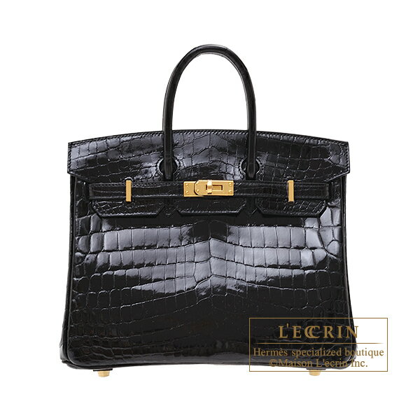 エルメス　バーキン25　ブラック　クロコダイル　ニロティカス　ゴールド金具　HERMES　Birkin bag 25　Black　Niloticus crocodile skin　Gold hardware