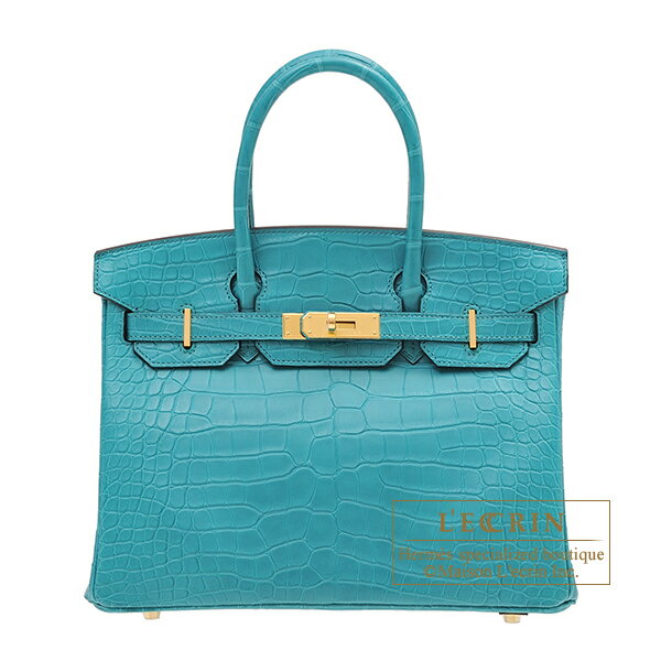 エルメス　バーキン30　ブルーパオン　クロコダイル　アリゲーターマット　ゴールド金具　HERMES　Birkin bag 30　Blue paon　Matt alligator　crocodile skin　Gold hardware