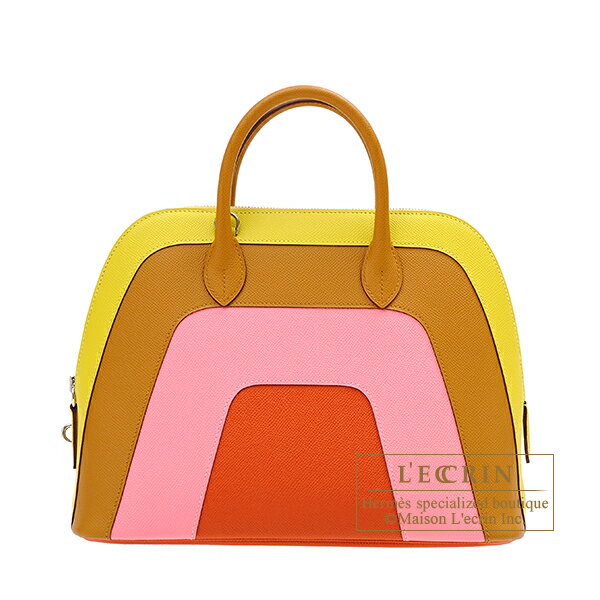 エルメス　ボリード1923　レインボー　30　ライム/セサミ/ローズコンフェッティ/テールバテュー　ヴォーエプソン　シルバー金具　HERMES　Bolide bag 1923 Rainbow 30　Lime/Sesame/Rose confetti/Terre battue　Epsom leather　Silver hardwareのサムネイル