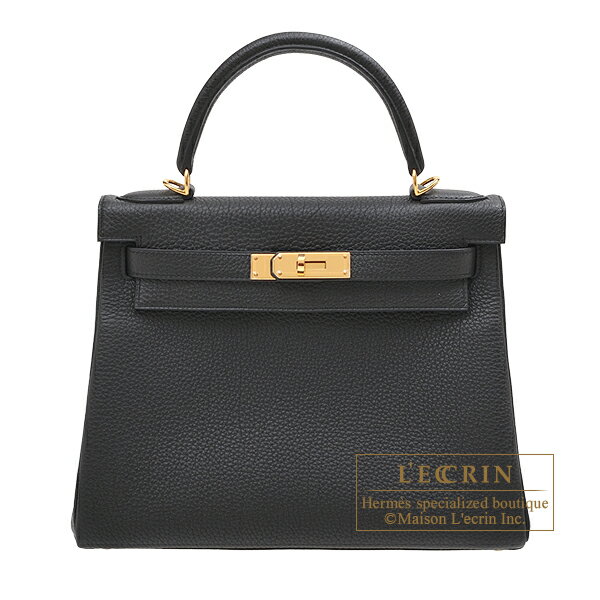 エルメス　ケリー28/内縫い　ブラック　トゴ　ゴールド金具　HERMES　Kelly bag 28　Retourne　Black　Togo leather　Gold hardware