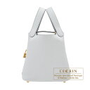 エルメス　ピコタンロック18/PM　ブルーペール　トリヨンクレマンス　ゴールド金具　HERMES　Picotin Lock bag 18/PM　Blue pale　Clemence leather　Gold hardware