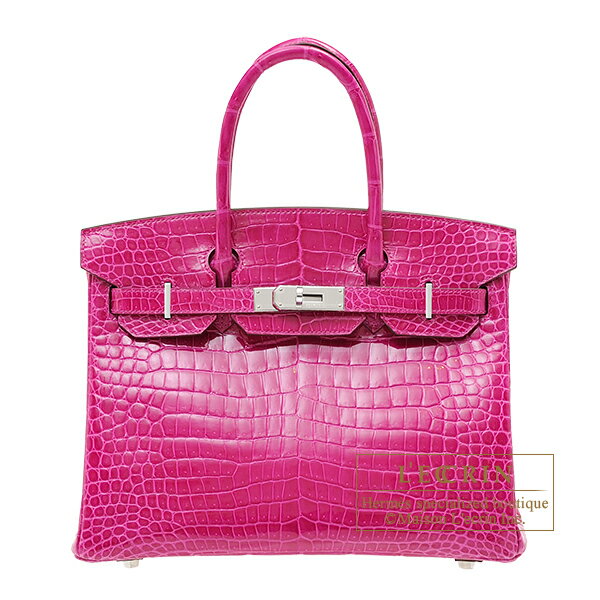 エルメス　バーキン30　ローズシェヘラザード　クロコダイル　ポロサス　シルバー金具　HERMES　Birkin bag 30　Rose scheherazade　Porosus crocodile skin　Silver hardware