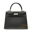 エルメス ケリー25/外縫い ブラック ヴォーエプソン シルバー金具 HERMES Kelly bag 25 Sellier Black Epsom leather Silver hardware