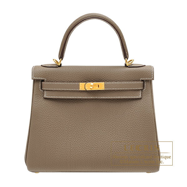 ケリー エルメス　ケリー25/内縫い　エトゥープ　トゴ　ゴールド金具　HERMES　Kelly bag 25　Retourne　Etoupe grey　Togo leather　Gold hardware