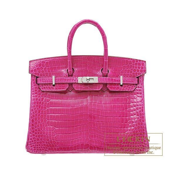 エルメス　バーキン25　ローズシェヘラザード　クロコダイル　ポロサス　シルバー金具　HERMES　Birkin bag 25　Rose scheherazade　Porosus crocodile skin　Silver hardware