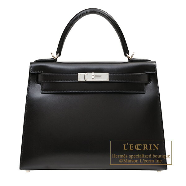 エルメス　ケリー28/外縫い　ブラック　ボックスカーフ　シルバー金具　HERMES　Kelly bag 28　Sellier　Black　Box calf leather　Silver hardware