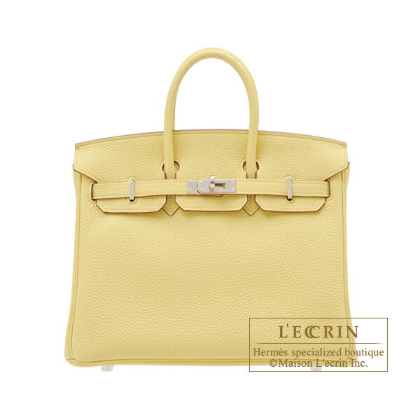 エルメス バーキン バッグ（レディース） エルメス　バーキン25　ジョーヌプッサン　トゴ　シルバー金具　HERMES　Birkin bag 25　Jaune poussin　Togo leather　Silver hardware