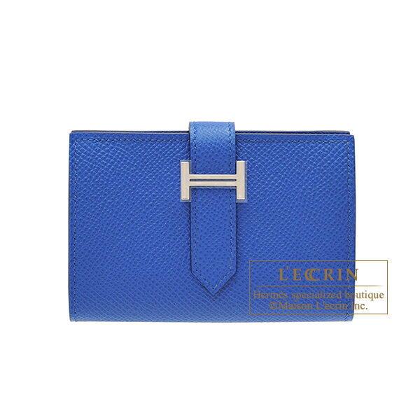 エルメス　ベアンミニ　ブルーフランス　ヴォーエプソン　シルバー金具　HERMES　Bearn Mini wallet　Blue france　Epsom leather　Silver hardware