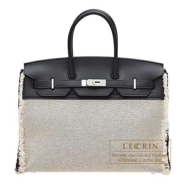 エルメス　バーキンフレイ・フレイ35　ブラック　ツイルアッシュ/スイフト　シルバー金具　HERMES　Birkin Fray Fray bag 35　Black　Twill H/Swift leather　Silver hardware