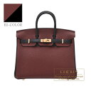 エルメス　パーソナルバーキン25　ルージュアッシュ/ブラック　トゴ　ローズゴールド金具　HERMES　Personal Birkin bag 25　Rouge H/Black　Togo leather　Rose gold hardware