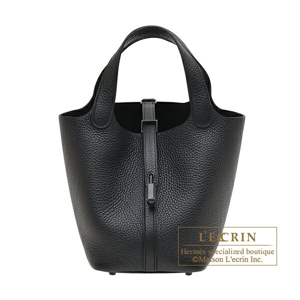 エルメス ピコタン バッグ（レディース） エルメス　ピコタンロックモノクローム18/PM　ソーブラック　ブラック　トリヨンクレマンス　ブラック金具　HERMES　Picotin Lock Monochrome bag 18/PM　So-black　Black　Clemence leather　Black hardware