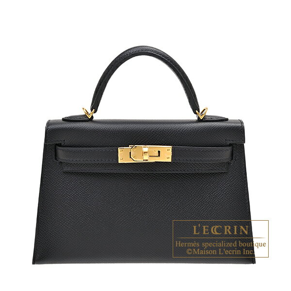 エルメス　ケリーミニ/外縫い　ブラック　ヴォーエプソン　ゴールド金具　HERMES　Kelly bag mini　Sellier　Black　Epsom leather　Gold hardware