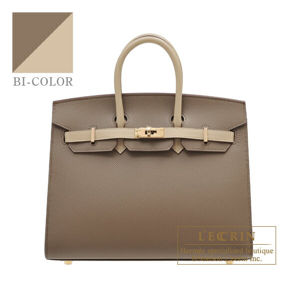 エルメス　パーソナルバーキンセリエ25　エトゥープ/トレンチ　ヴォーエプソン　シャンパンゴールド金具　HERMES　Personal Birkin Sellier bag 25　Etoupe grey/Trench　Epsom leather　Champagne gold hardwareのサムネイル