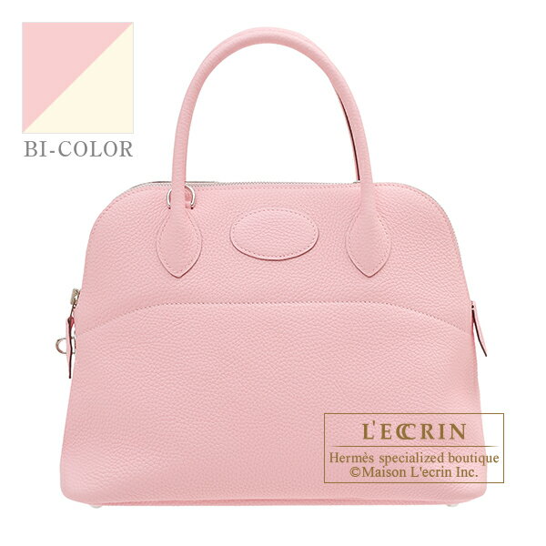 ボリード エルメス　ボリードヴェルソ31　ローズサクラ/ナタ　トリヨンクレマンス　シルバー金具　HERMES　Bolide Verso bag 31　Rose sakura/Nata　Clemence leather　Silver hardware