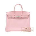 エルメス　バーキン25　ローズサクラ　スイフト　シルバー金具　HERMES　Birkin bag 25　Rose sakura　Swift leather　Silver hardware