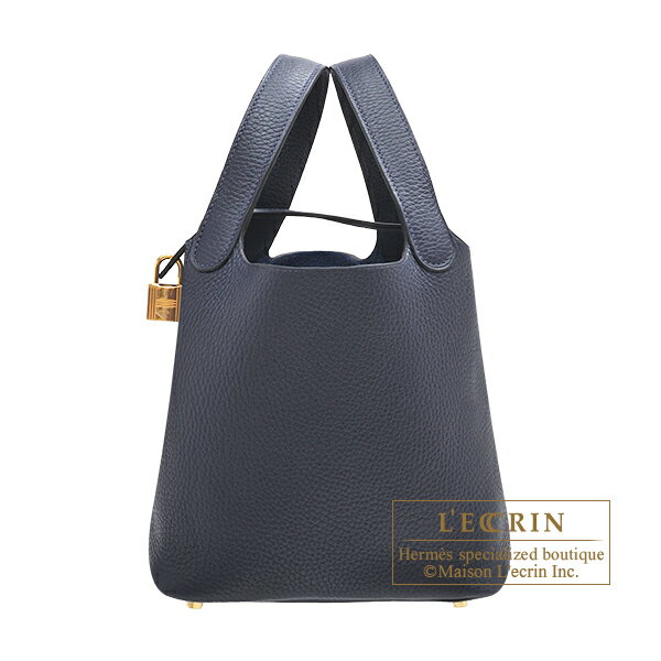 エルメス　ピコタンロック18/PM　ブルーニュイ　トリヨンクレマンス　ゴールド金具　HERMES　Picotin Lock bag 18/PM　Blue nuit　Clemence leather　Gold hardware