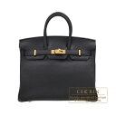 エルメス　バーキン25　ブラック　トゴ　ゴールド金具　HERMES　Birkin bag 25　Black　Togo leather　Gold hardware