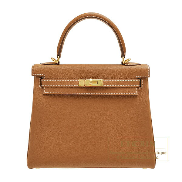 ケリー エルメス　ケリー25/内縫い　ゴールド　トゴ　ゴールド金具　HERMES　Kelly bag 25　Retourne　Gold　Togo leather　Gold hardware