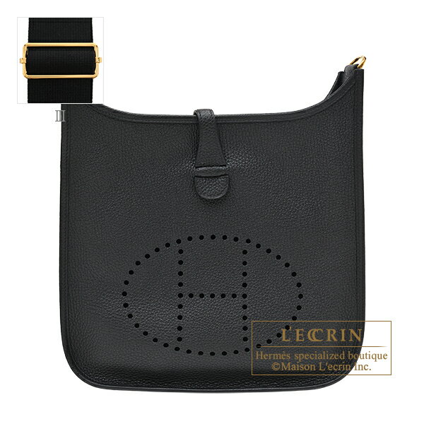 ショルダーバッグ エルメス　エヴリントロワPM　ブラック　トリヨンクレマンス　ゴールド金具　HERMES　Evelyne 3 bag PM　Black　Clemence leather　Gold hardware