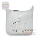 エブリン エルメス　エヴリントロワPM　ブルーペール　トリヨンクレマンス　ゴールド金具　HERMES　Evelyne 3 bag PM　Blue pale　Clemence leather　Gold hardware