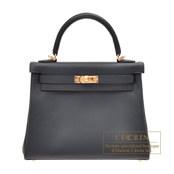 エルメス　ケリー25/内縫い　ブルーインディゴ　スイフト　ゴールド金具　HERMES　Kelly bag 25　Retourne　Blue indigo　Swift leather　Gold hardwareのサムネイル